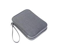Obotsnoi Borsa organizer portatile per elettronica dal design moderno, a doppio strato, impermeabile, per uso alla moda e funzionale, custodia per il trasporto a mano, grigio, L, Bellezza di massa