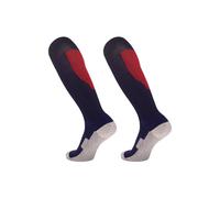 Obotsnoi Calze sportive lunghe traspiranti calze da allenamento da calcio lunghe atletiche per adolescenti adulti gioco di calcio in esecuzione calcio per bambini, Nero e rosso, M