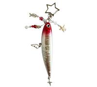 Obotsnoi Ciondolo a forma di pesce, accessorio alla moda, portachiavi a forma di pesce, perfetto per giovani adulti e amici, ornamento a forma di pesce, Rosso, Taglia unica