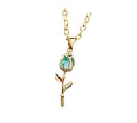 Obotsnoi Collana alla moda dal design delicato con tulipani in oro con cristalli accentati, ideale per l'uso quotidiano o per feste, gioielli da indossare tutti i giorni, Misura unica, come descritto