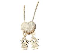 Obotsnoi Collana alla moda in rame placcato oro con ciondoli per bambino e ragazza, perfetta per occasioni speciali, catena regolabile per il collo, One Size, come descritto, come descritto