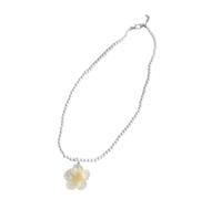 Obotsnoi Collana colorata con perline in resina floreale dal design leggero ispirato alla natura collana a clavicola gioielli da donna facile da usare collana floreale dichiarazione, Misura unica