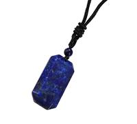 Obotsnoi Collana con ciondolo quadrato in agata blu artigianale con catena regolabile per una vestibilità personalizzata comoda collana in pietra adatta agli studenti, Misura unica, come descritto
