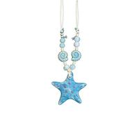 Obotsnoi Collana con perline a forma di stella marina e conchiglie in catena blu blu per donne ragazze spiaggia vacanza stagione spiaggia gioielli da donna, One Size, come descritto, come descritto
