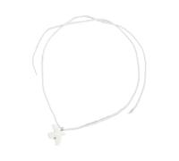 Obotsnoi Collana lunga con simbolo della pace, con ciondolo in ceramica e lacci versatili, cordino in nylon regolabile, gioielli in ceramica, One Size, come descritto, come descritto
