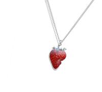 Obotsnoi Collana/orecchini alla moda in resina con fragole dai colori vivaci e dal design dolce per accessori alla moda e vivaci collane in resina, Collana, come descritto, come descritto