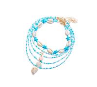 Obotsnoi Collana regolabile con conchiglie da spiaggia per le donne catena del collo multistrato accessori moda gioielli delicati sulla pelle collana girocollo regolabile, Misura unica, come descritto