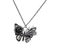 Obotsnoi Collana retrò punk farfalla con intricato design ingranaggi catena regolabile per moda gotica gotica industriale Gear design gioielli in lega per abiti punk e unico quotidiano