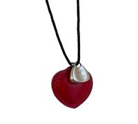 Obotsnoi Collana unisex con ciondolo a corda intrecciata con simbolo dell'amore, catena morbida e delicata, gioielli delicati per tutti i giorni, catena per maglioni, accessorio retrò per gioielli