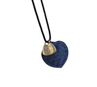 Obotsnoi Collana unisex con ciondolo a corda intrecciata con simbolo dell'amore, catena morbida e delicata, gioielli delicati per tutti i giorni, catena per maglioni, accessorio retrò per gioielli