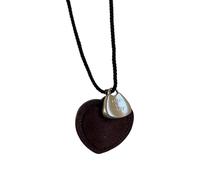 Obotsnoi Collana unisex con ciondolo a corda intrecciata con simbolo dell'amore, catena morbida e delicata, gioielli delicati per tutti i giorni, catena per maglioni, accessorio retrò per gioielli
