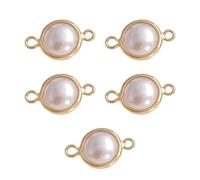 Obotsnoi Confezione da 5 delicati ciondoli per collane con perle, adatti per la progettazione di gioielli e accessori con ciondolo finto, 6 mm, come descritto, come descritto