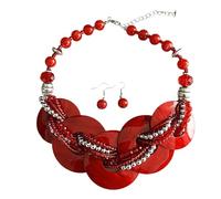 Obotsnoi Contemporaneo Shell Jewelry Ensembles collana con orecchini abbinati, versatile da indossare dalla spiaggia a cena 125 g catena premium confortevole pietra catena, One Size, come descritto