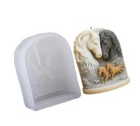 Obotsnoi Elegante 3D Cavallo e Castelli Silicone per Sapone Fare con Embosseds Designs Silicone