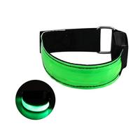 Obotsnoi Fascia da braccio a LED con luce a reticolo per la corsa notturna e il ciclismo, migliora la visibilità a lungo raggio morbida e per bambini adulti in nylon tessitura LED, Verde, Taglia unica
