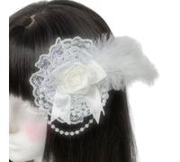 Obotsnoi Fascinator Rosetta Clip Per Le Donne Flapper Copricapo Accessori Per Cosplay Partito Delicato Piuma Clip Alla Moda Evento Hairpiece