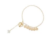 Obotsnoi Fashion Forward Collana con ciondolo a forma di moneta a forma di cuore misto in lega robusta regalo gioielli amore esagerato catena monetaria gioielli collegamento geometrico quotidiano
