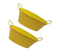 Obotsnoi Fioriera multiuso in metallo, design ovale, per balcone, davanzale, giardinaggio, casa, festa di nozze, 2 pezzi, vaso ovale salvaspazio