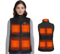 Obotsnoi Gilet termico in misto cotone e poliestere a 9 zone, con nucleo di riscaldamento migliorato, calore corporeo, tessuto resistente all'acqua per attività con tempo freddo, gilet riscaldato