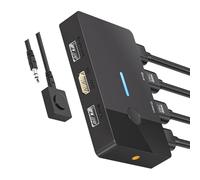 Obotsnoi HDTV KVM Switcher 2 porte box USB Switcher per 2 computer Condividi tastiere stampante USB Swltch Splitter PC Sharing HDTV KVM Switcher