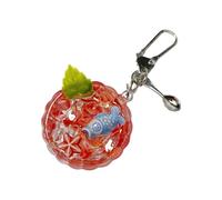 Obotsnoi Incandescente in resina scura portachiavi con secchiello di ghiaccio in miniatura disegna pesci d'oro realistici per borse o chiavi portachiavi pesce incandescente, Rosso, Taglia unica