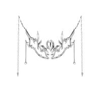 Obotsnoi Mezza copertura in metallo di ispirazione meccanica, unisex, accessori per il viso irregolari, adatto per cosplay e uso quotidiano, accessorio alla moda da viaggio