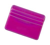 Obotsnoi Porta carte d'identità in pelle PU Banche Scatola per carte di credito Multi Slot Custodie sottili Portafoglio Donne Uomini Copertura Affari Blocco RFID Supporto minimalista, Rosso rosato