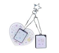 Obotsnoi Portachiavi da collezione per fan della musica popolare accessorio acrilico porta foto con carte estetiche retrò cartone animato portachiavi portachiavi portachiavi con foto abbinate, C