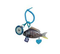 Obotsnoi Pratico accessorio pesce acrilico raffigurante forme realistiche effetti di colore pratico attacco per borse cerniere utilizzare portachiavi impermeabile, Blu, Taglia unica