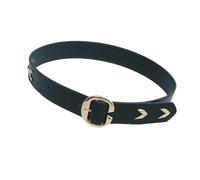 Obotsnoi Regolabile PU Cintura Corsetto In Pelle Ampia Cintura Per Le Donne Trench Cappotti Vestito Styling Vita Cincher Accessorio PU Leather Fashion Belt, Nero , Gold buckle