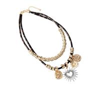 Obotsnoi Robusta collana in lega con catene impilabili e ciondolo a forma di cuore vuoto artistico per un look alla moda gioielli con ciondolo d'amore a strati alla moda