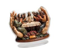 Obotsnoi Statuetta in acrilico dell'ultima cena, opera d'arte religiosa per libreria, scrivania, decorazione spirituale, arte contemporanea per ufficio religioso