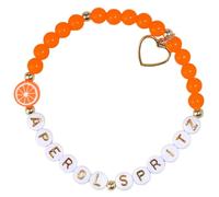 Obotsnoi Summers Apero Party - Braccialetto regolabile con perline in oro bianco Citrus Junos, con biglietto regalo, in resina e lega, regolabile, Misura unica, come descritto