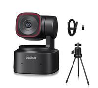 OBSBOT Tiny 2 Lite, PTZ 4K Webcam 1080P@60fps HDR, PC fotocamera con tracking AI, micros con cancellazione del rumore AI, treppiede, controllo gestuale, autofocus, plug & play, ideale per il gioco o