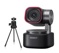 OBSBOT Tiny 3 con Treppiede, 4K PTZ Webcam con Audio Spaziale, Tri-Mic, Sensore da 1/1,28", HDR DGG a 120 FPS, Videocamera per PC con Tracciamento AI, Ideale per Riunioni o Streaming, Ecc.