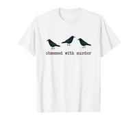 Obsessed with Murder Group of Crows Ravens Maglietta con Stampa Grafica Economica