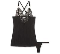 Obsessive - 828-CHE-1 L / XL completo e body da lingerie Chemise Nero Poliammide