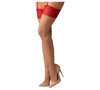 Obsessive Calze a rete Cupide Desir Bordo in pizzo Rosso S/M