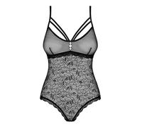Obsessive body donna nero aperto all'inguine, nero rose aperto, L-XL