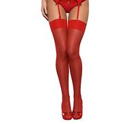 Obsessive - Calze con reggicalze da donna, in confezione regalo Colore: rosso S-M