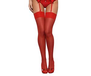 Obsessive - Calze con reggicalze da donna, in confezione regalo Colore: rosso S-M