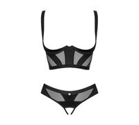 OBSESSIVE AMORIA COMPLETINO INTIMO CORSETTO E PERIZOMA APERTO PER DONNA XS/S