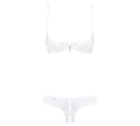 Obsessive Completo Intimo Donna a 2 Pezzi: Reggiseno e Slip, Bianco Aperto, S-M