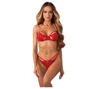 Set reggiseno in pizzo Matildea Obsessive (rosso)