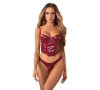 Obsessive - Corsetto e perizoma Redya - Rosso, Rosso, L-XL