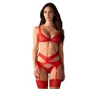 Obsessive Cupid Desir - Set di lingerie in pizzo rosso