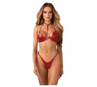 Obsessive Inferro - completi reggiseno con cinturini effetto pelle rosso