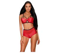 Set Intimo Leatheria Effetto Pelle (rosso) - Taglia S/M