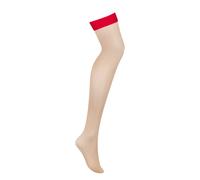 Obsessive Sexy Calze Beige con Inserto Rosso S814 LXL