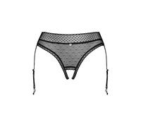 Obsessive Slip Erotico Aperto Femminile con Reggicalze Lanelia, Nero,XL-XXL